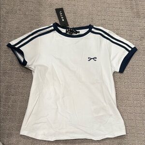 Motel Rocks White and Blue Short Sleeve Tee